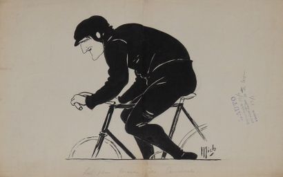 MICH Caricature de presse originale: le stayer Henri Contenet
Champion de France...