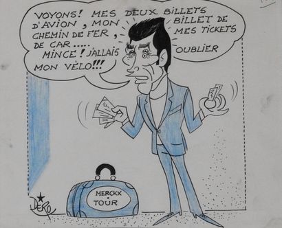 null Déro
Tour de France/Merckx
Caricature de presse originale «Voyons, mes deux...