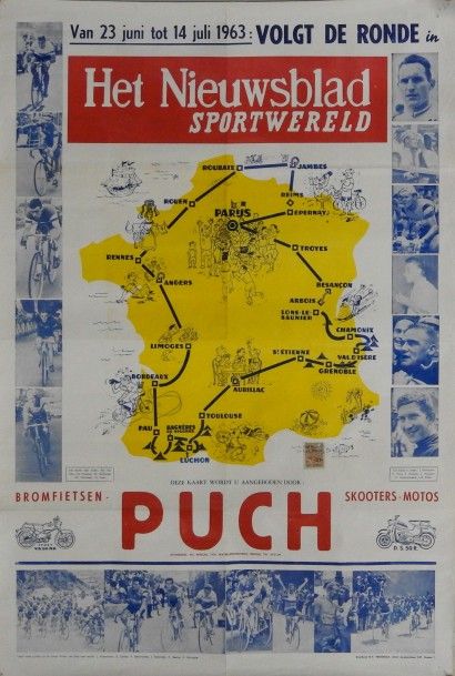 null Tour de France/1951-66
Quatre affiches avec carte et parcours détaillé du Tour
-...