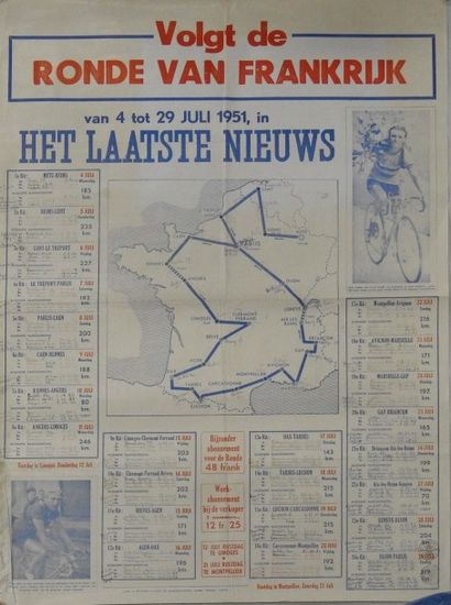 null Tour de France/1951-66
Quatre affiches avec carte et parcours détaillé du Tour
-...