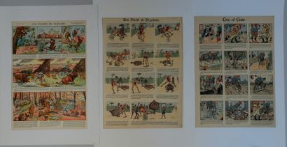 null Images d'Epinal 4 planches, années 1890
Avec «cyclistes militaires», «les chasses...