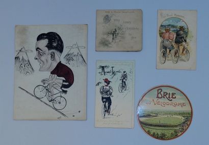 null Ensemble (5 pièces) sur la vélocipédie
Belle époque: chromo vélodrome Brie (superbe),...