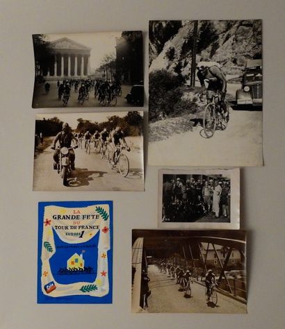 Années 1930/1950 Ensemble de 6 pièces
Cinq photos, équipe d'Italie, le peloton quitte...