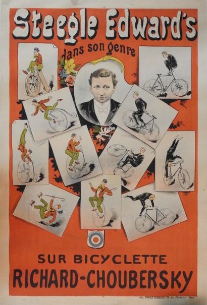 null Affiche Cirque et cyclisme
Steegle Edwards sur son génial grand-bi...
Une machine...