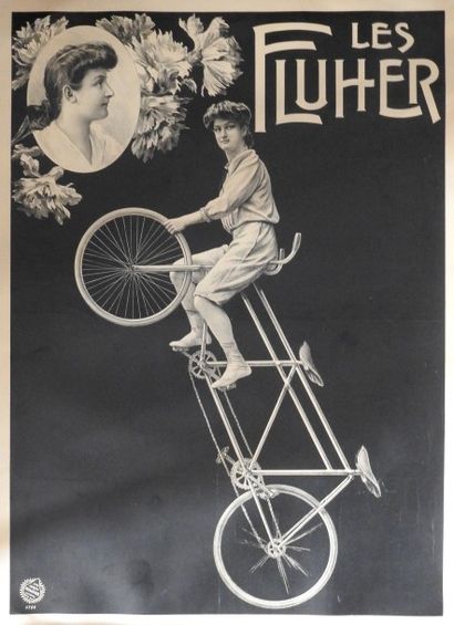 null Affiche «Cirque et cyclisme»
Les Fluher...
Numéro de tandem féminin Superbe
Litho...