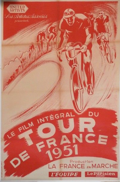 null Affiche «Le film intégral du Tour de France», 1951 (version rouge)
United Artist
Avec...