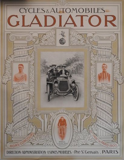 null Affiche «Cycles et Automobiles
Gladiator»
Autour d'un (si) automobile piloté...