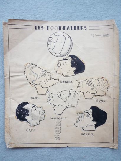 Raymond Thoum'Azo Caricature de presse originale Planche «Les footballeurs»
Tirée...