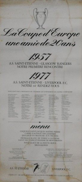 null Saint-Etienne,1977
Menu parcheminé
Du repas officiel confectionné par cinq grands...