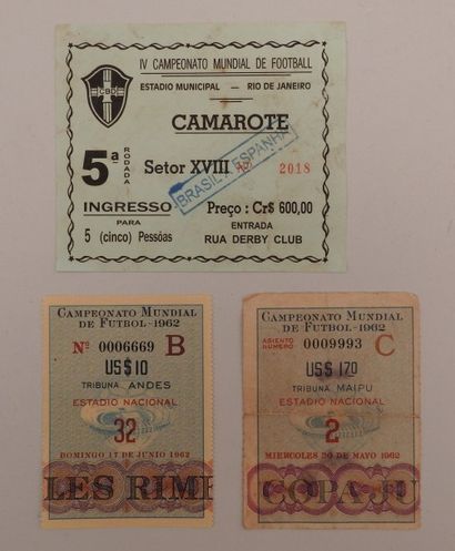 null Coupe du Monde, 1950, 1962
Trois billets importants (utilisés)
- 1950, Brasil-Espanha,...