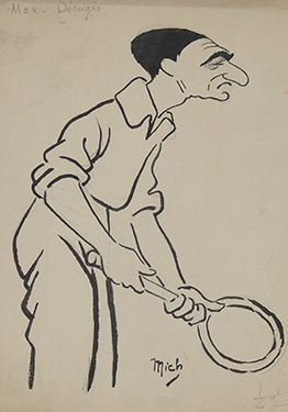 MICH Caricature de presse originale
Monseur Max Decugis (1882-1976)
L'homme aux 1000...