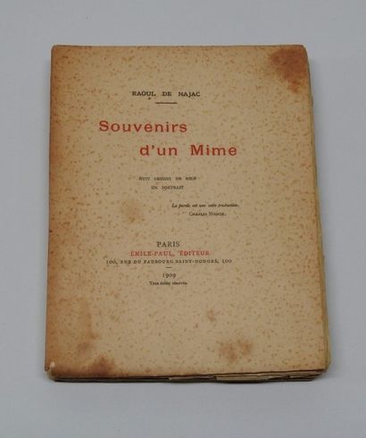 Raoul de Najac Livre, «Souvenirs d'un mime»
Avec huit dessins de Mich et un portrait....