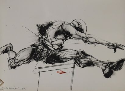 Velichkovic Lithographie «Le Hurdler» n°7/150, 1984
Superbe mouvement «Haies-hurdler,...