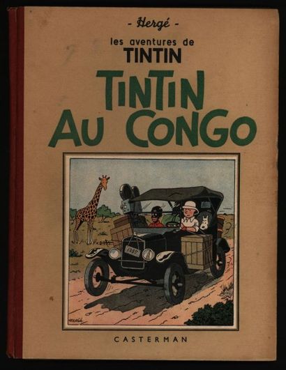 HERGÉ Tintin au Congo 4ème plat A14 1941
Petite image collée, 4 HT, 20ème mille Exemplaire...