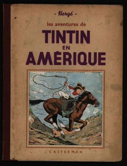 HERGÉ Tintin en Amérique 4ème plat A14bis 1941
Petite image collée, 4 HT, 20ème mille...