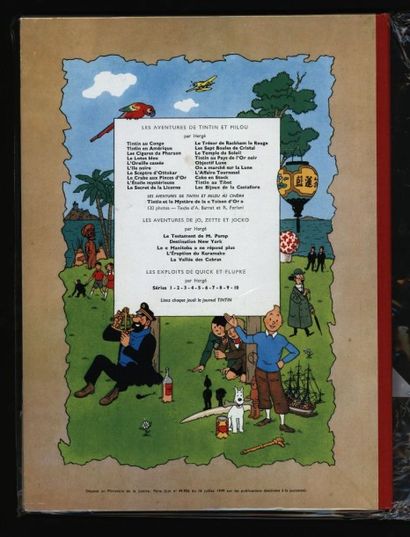 HERGÉ Tintin Les Cigares du Pharaon 4ème plat B35 1964
Superbe exemplaire, vraiment...