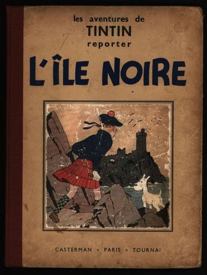 HERGÉ Tintin L'île noire
Edition originale 4ème plat A5 1938
Petite image collée,...