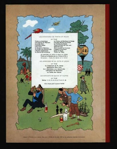 HERGÉ Tintin Le Sceptre d'Ottokar 4ème plat B33 1963
Superbe exemplaire, très fr...