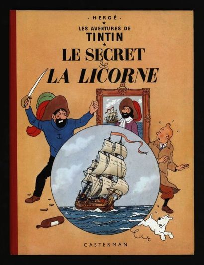 HERGÉ Tintin Le Secret de la Licorne 4ème plat B35 1964
Etat neuf, infime tassement...