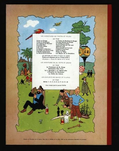 HERGÉ Tintin Le Secret de la Licorne 4ème plat B35 1964
Etat neuf, infime tassement...