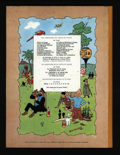 HERGÉ Tintin Les sept boules de Cristal 4ème plat B35 1964
Superbe exemplaire, tout...