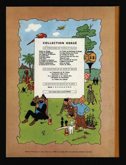 HERGÉ Tintin Le Temple du Soleil 4ème plat B29
Superbe exemplaire, dans un très bel...