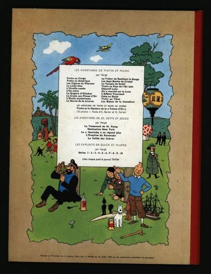 HERGÉ Tintin Objectif Lune 4ème plat B35 1964
Superbe exemplaire proche neuf