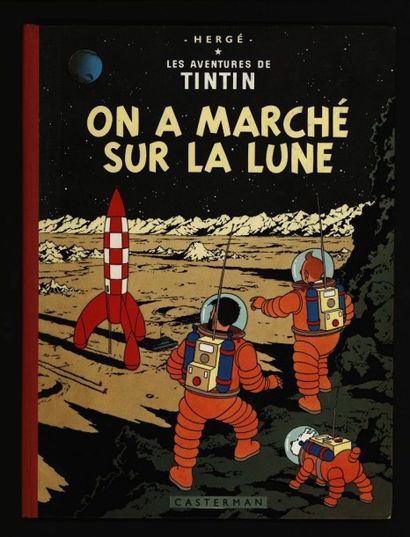 HERGÉ Tintin On a marché sur la Lune 4ème plat B35 1964
Superbe exemplaire, coiffe...