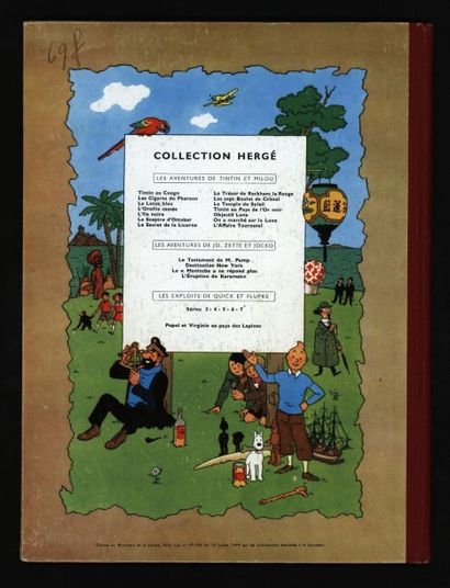HERGÉ Tintin L'affaire Tournesol
Edition originale française (1213) 4ème plat B19...