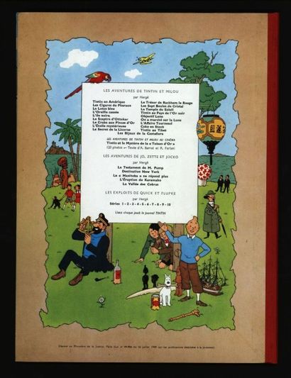 HERGÉ Tintin au Tibet 4ème plat B34 1963
Superbe exemplaire, somptueux (neuf)