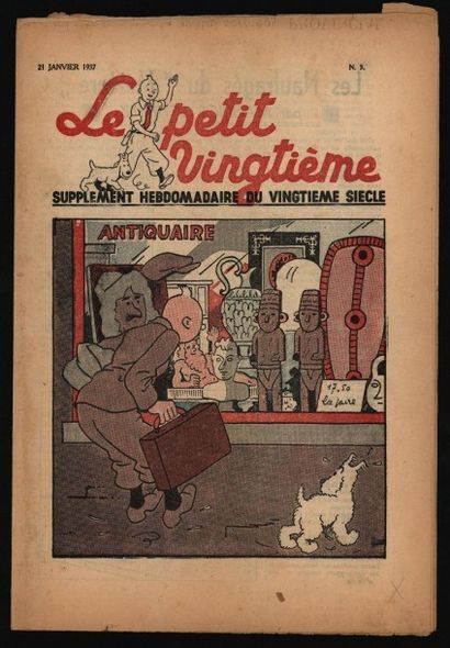HERGÉ Le Petit Vingtième
Numéro 3 du 21 Janvier 1937
Couverture Herge Superbe