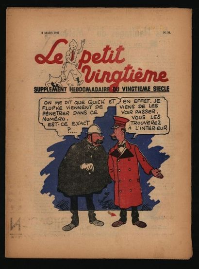 HERGÉ Le Petit Vingtième
Numéro 10 du 11 mars 1937
Couverture Herge Superbe