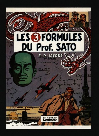 JACOBS Carte Blake et Mortimer Les Trois formules du Prof Sato avec un envoi de l'auteur...