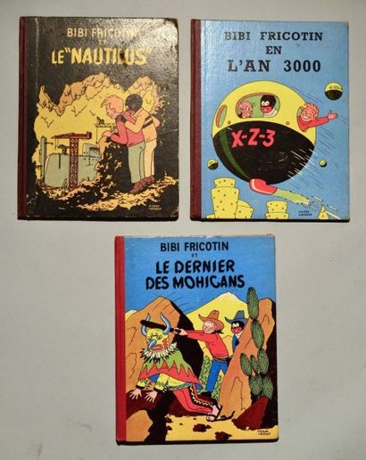 BIBI FRICOTIN 3 Volumes en édition originale cartonnée (Nautilus, An 3000 et le dernier...