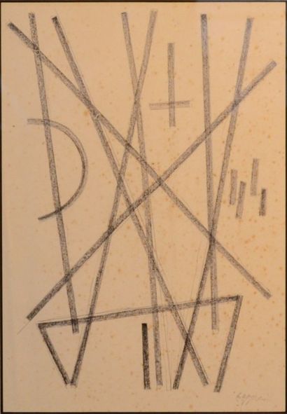 null Jean Leppien

Composition

Fusain sur papier signé en bas à droite du tampon

44...