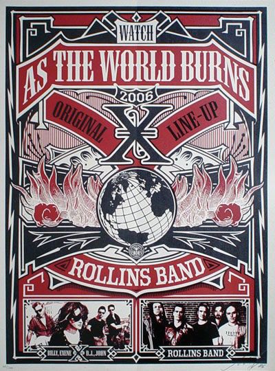 null Shepard Fairey ( Américain, né en 1970)

"Band Rollins Band X" , 2006.

Sérigraphie...