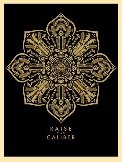 null Shepard Fairey ( Américain , né en 1970 ) 

"Raise the Caliber", 2015

Sérigraphie...