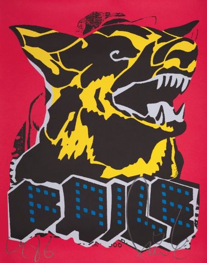 null Faile 
Dog black light, 2015 
Sérigraphie sur papier signé 
56 x 71 cm 