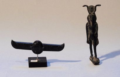 null Deux bronzes style égyptien pharaonique.