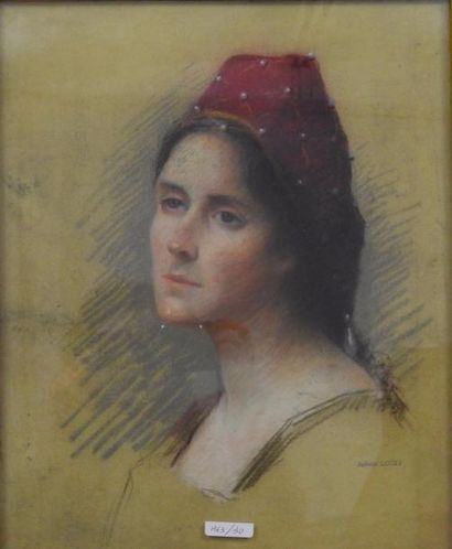 null Juliette Goury
Femme au bonnet rouge
Pastel sur papier signé en bas à droite,...