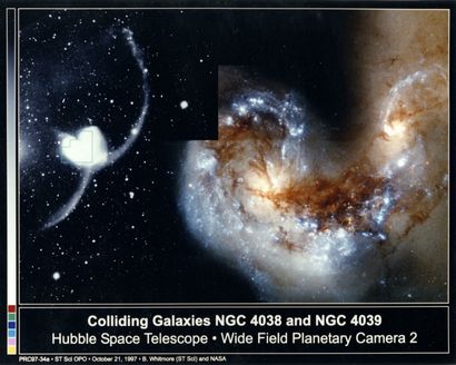 null NASA Vue du télécospe spatial HUBBLE des galaxies NGC 4038 and NGC 4039. L'image...