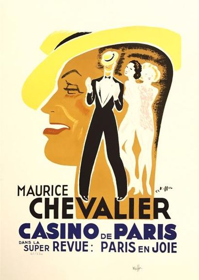 null Charles Kiffer 

Affiche sérigraphique Maurice Chevalier au Casino de Paris,...