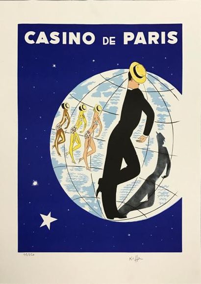 null Charles Kiffer 

Maurice Chevalier au casino de Paris, globe 

Sérigraphie signée...