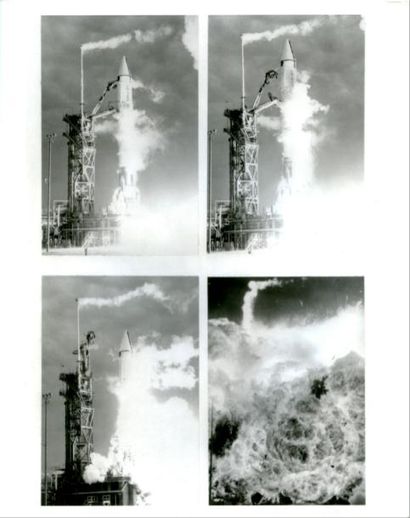 null Nasa. Séquence photographique présentant l'impressionnante explosion d'une fusée...
