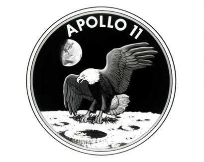 null Nasa. Célèbre emblème de la mission Apollo 11 dessiné par les astronautes de...