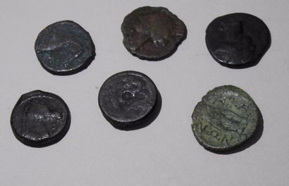 Ensemble de 6 monnaies grecques antiques...