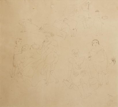 Jules PASCIN (1885-1930) 
Scène de la vie d'une femme
Dessin à la plume sur papier...