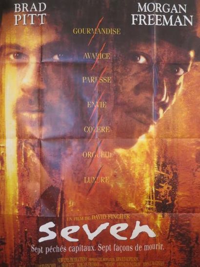 null SEVEN (1996) de David Fincher avec Brad Pitt et Morgan Freeman Affiche 1,20...