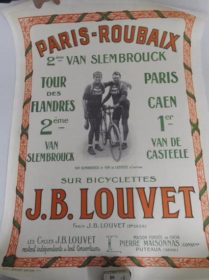 Vélo. Paris-Roubaix. Affiche originale J.B.Louvet...