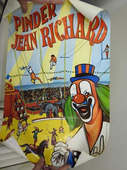 null Jean Richard (Pinder/Médrano). Dix affiches différentes, quasi neuves : a) avec...